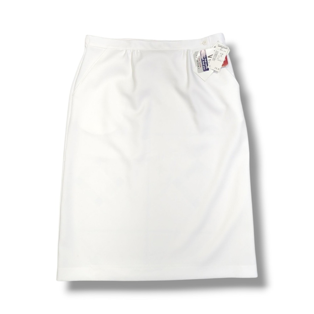 Vintage Donnkenny Pull On Midi‎ Straight Skirt White Women's Size 16